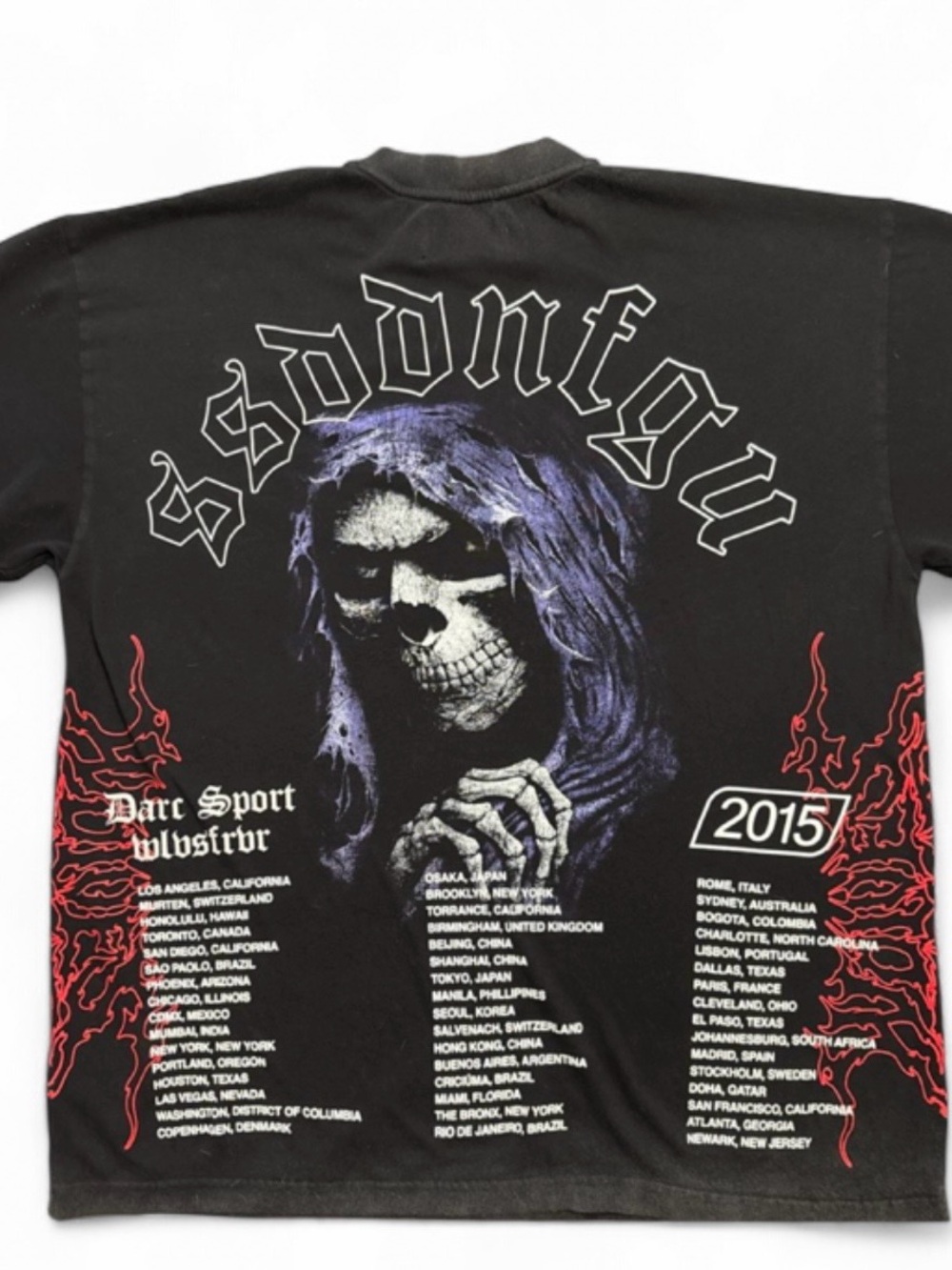 Darc Sport Black Short-Sleeve Skull Back Print Tee with Purple Hood